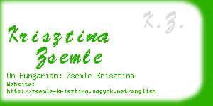 krisztina zsemle business card